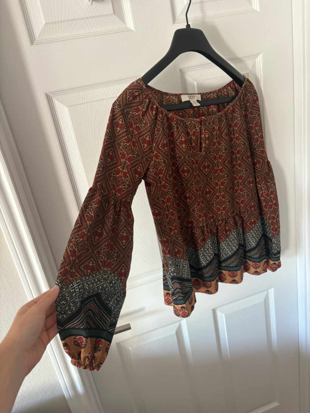 Vintage America Blues River Boho Peasant Top Size XS - Picture 3 of 5